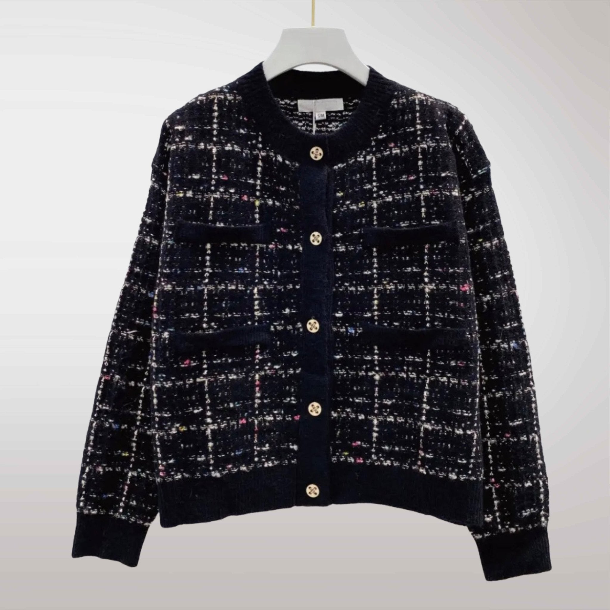 Gebreid vest met knopen