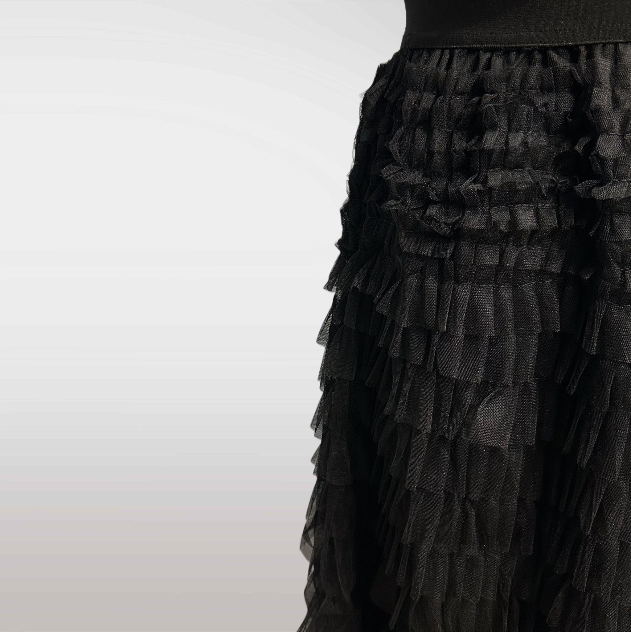 Ruffle rok zwart