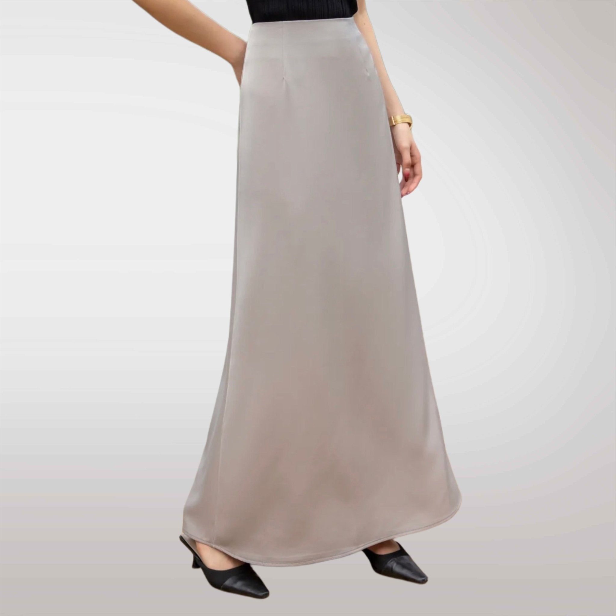 Satijnlook rok met rits