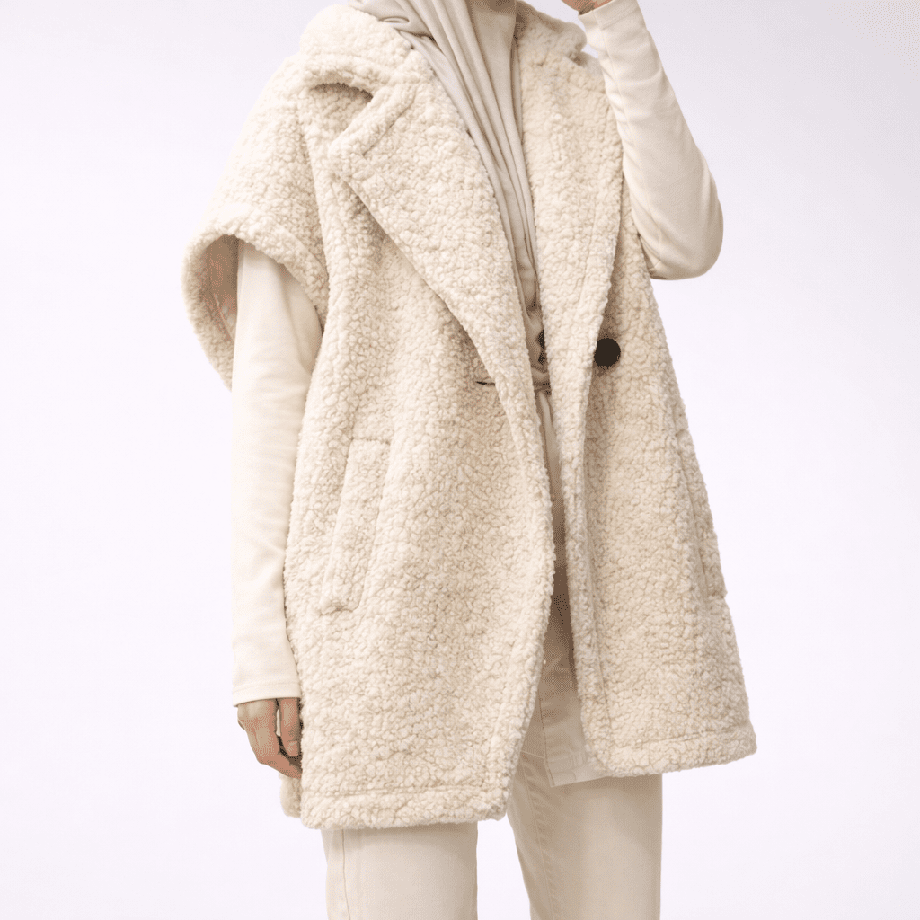 Teddy gilet beige